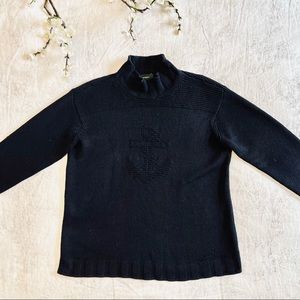 Ralph Lauren Silk Oversized Navy Nautical Sweater